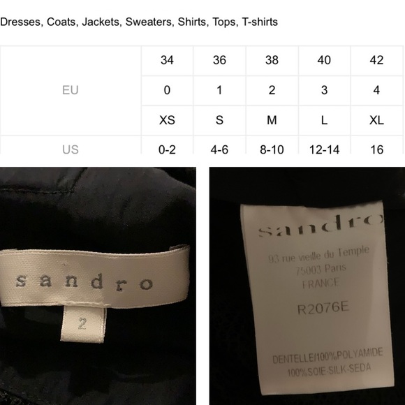 Sandro black lace silky dress - Picture 8 of 8